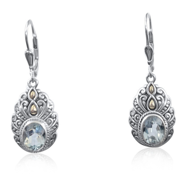 Abstract Spirit Earring - Blue Topaz