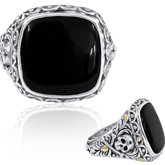 Crossbones Ring - Onyx