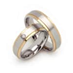 Bridal 2 Two Wedding Rings Steel Gold