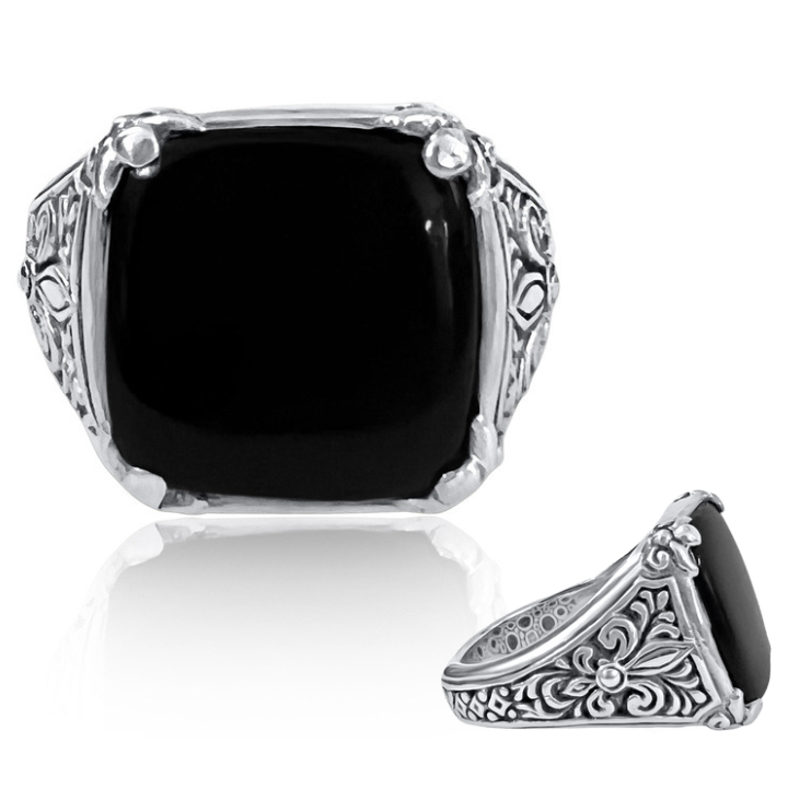 Men's Knight Ring - Onyx