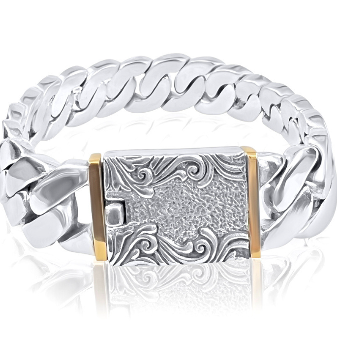 Men's Wave Curb Bracelet