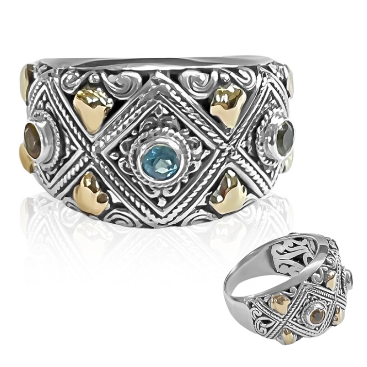 Mystical Garden Ring - Blue Topaz