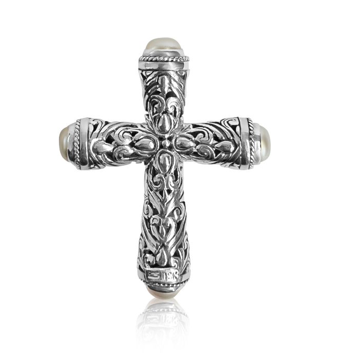 Pearl Cross Pendant - Mabe