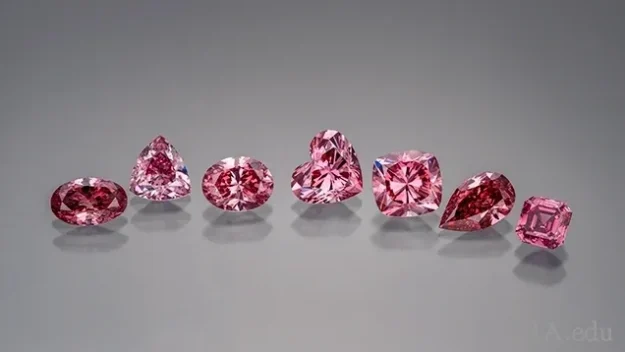 Pink different shapes diamonds
