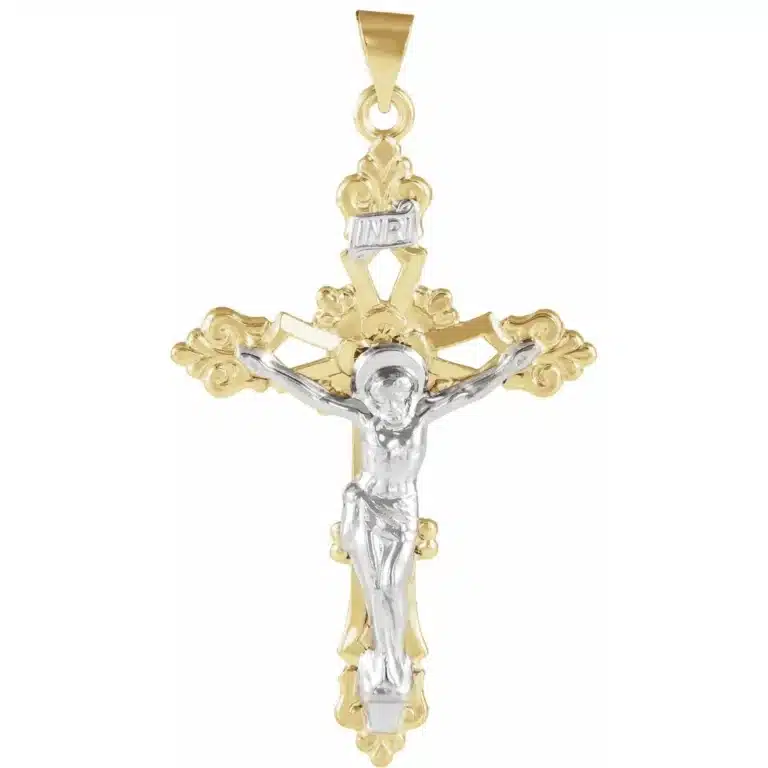 Gold classic cross crucifix jesus pendant